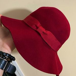 Burgundy Women’s Floppy Felt Hat